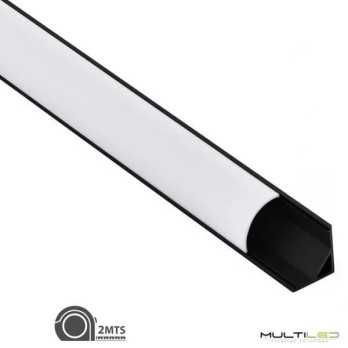 Perfil de aluminio para tira led de superficie, especial Angulo Esquina Anker 16*16mm (2mts) Negro