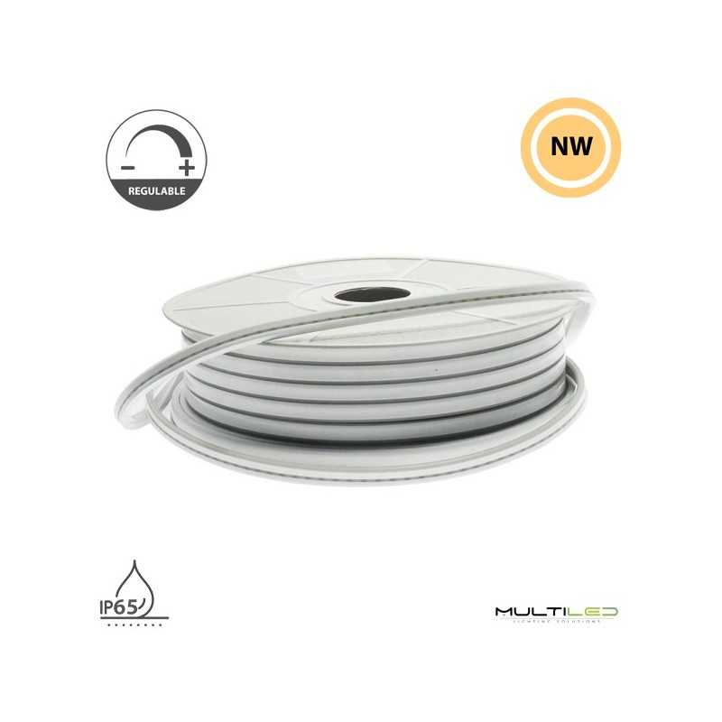 Neón LED 12V DC Corte 1cm 6x12mm 120LED/m IP65 Blanco Neutro 4000k (x metro)