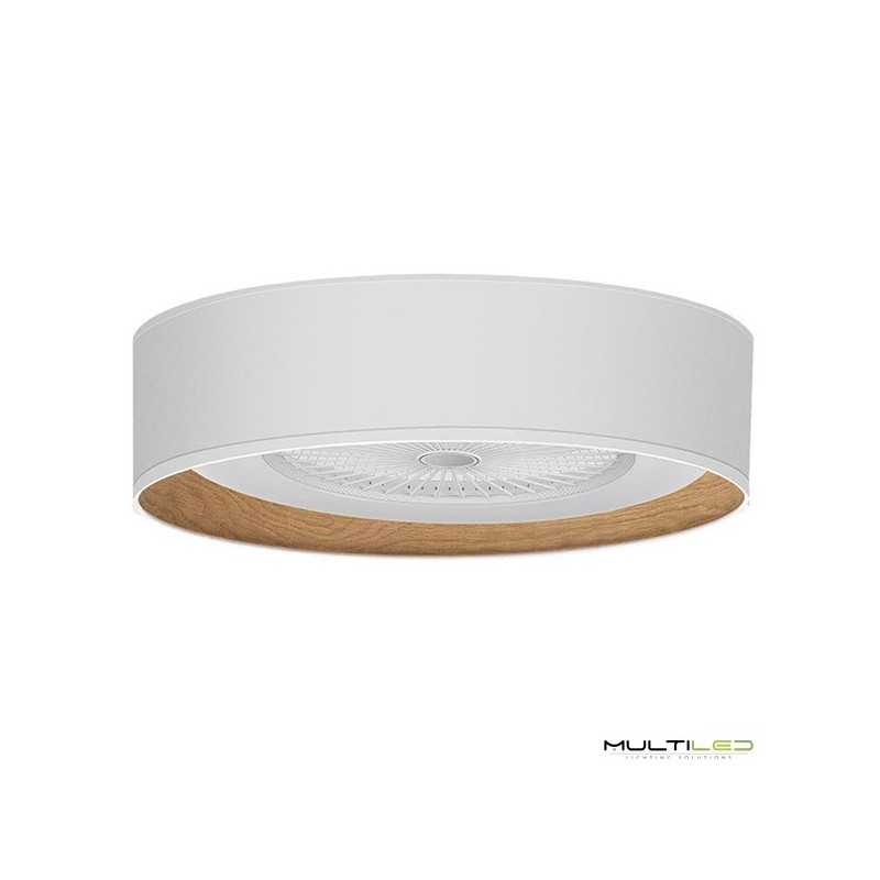 Ventilador Tania 72W 5 aspas Circular Blanca/Madera Claro CCT con control remoto memoria y temporizador