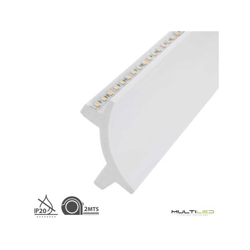 Perfil Moldura de poliestireno para techo Tira LED Curve Eco (2 metros)