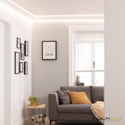 Perfil Moldura de poliestireno para techo Tira LED Curve Eco (2 metros)