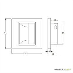 Baliza Led de interior empotrable sensor PIR 1.5W AC 220V Eye Blanco Calido 3000k