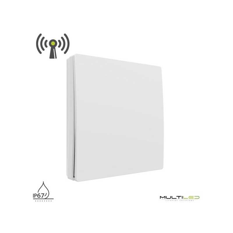Pulsador Dimmer-On/Off-Conmutado Wifi Cinético sin baterías de superficie 1 tecla IP67 Blanco