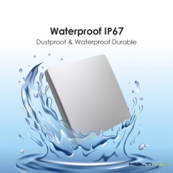 Pulsador Dimmer-On/Off-Conmutado Wifi Cinético sin baterías de superficie 1 tecla IP67 Blanco