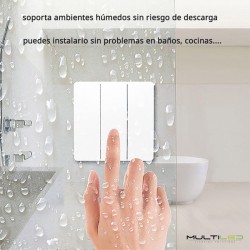 Pulsador Dimmer-On/Off-Conmutado Wifi Cinético sin baterías de superficie 1 tecla IP67 Blanco