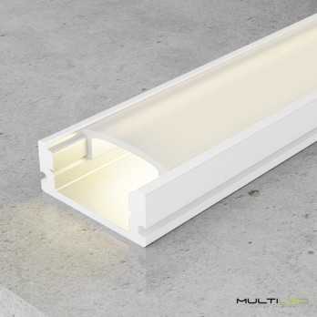 Perfil de aluminio para tira led de superficie, Eco Ever 17*7,8mm (2mts) Blanco