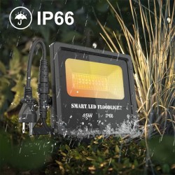 Foco Proyector Led inalámbrico 45W RGB+CCT (2700k-6500k) IP66 Bluetooth Mesh grupal