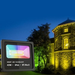Foco Proyector Led inalámbrico 45W RGB+CCT (2700k-6500k) IP66 Bluetooth Mesh grupal