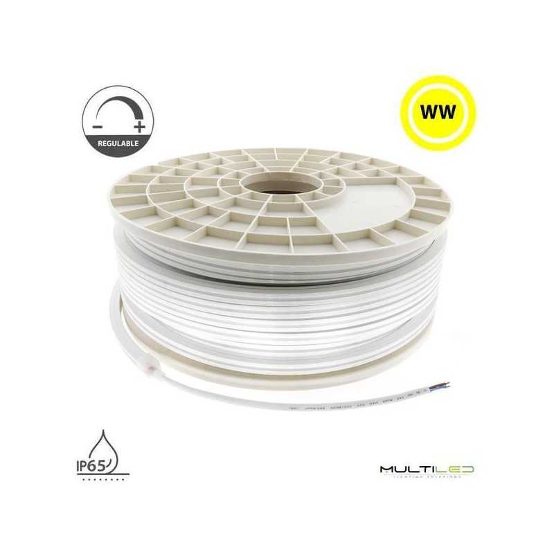 Neón LED 220V AC Corte 10cm 10x10mm IP65 Blanco Cálido 2700k (x metro)