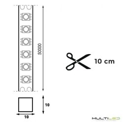 Neón LED 220V AC Corte 10cm 10x10mm IP65 Blanco Cálido 2700k (x metro)