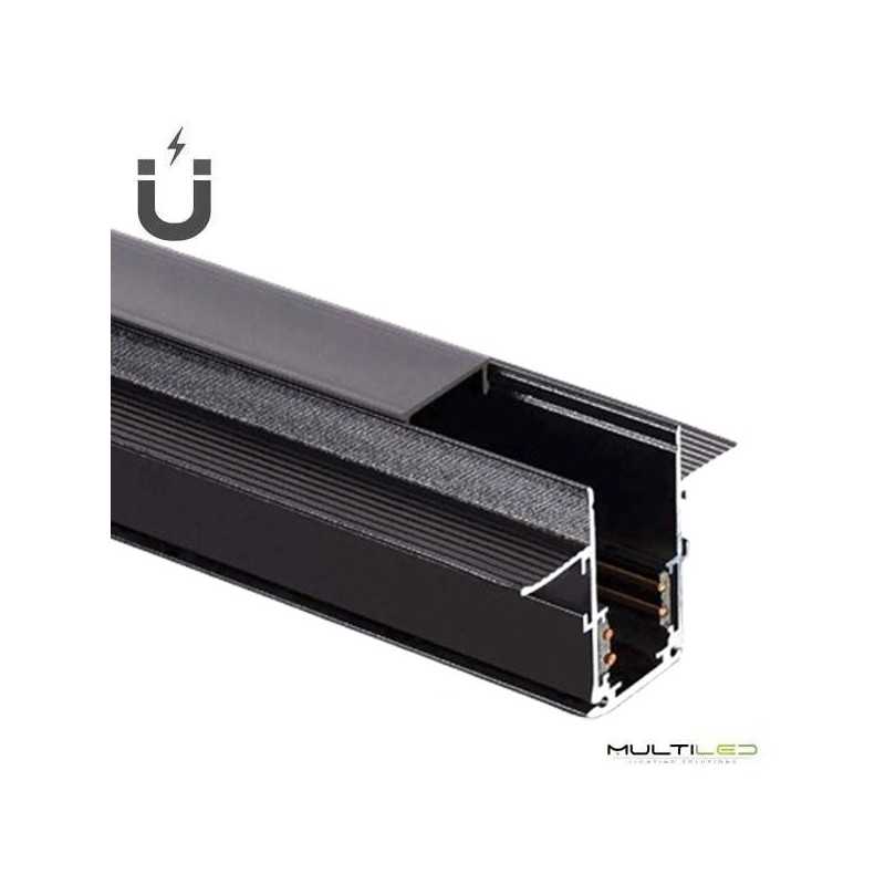 Carril empotrable Magnético 20mm 2 metros Negro