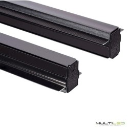 Carril empotrable Magnético 20mm 2 metros Negro
