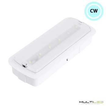 Luz de emergencia LED 3W Empotrable y Kit Superficie 200lm Permanente/No Permanente Corte 246x84 mm