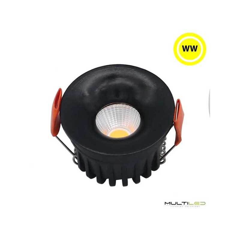 Empotrable Downlight Led Eye 4W Negro Corte Ø48 mm Blanco Cálido 2700k