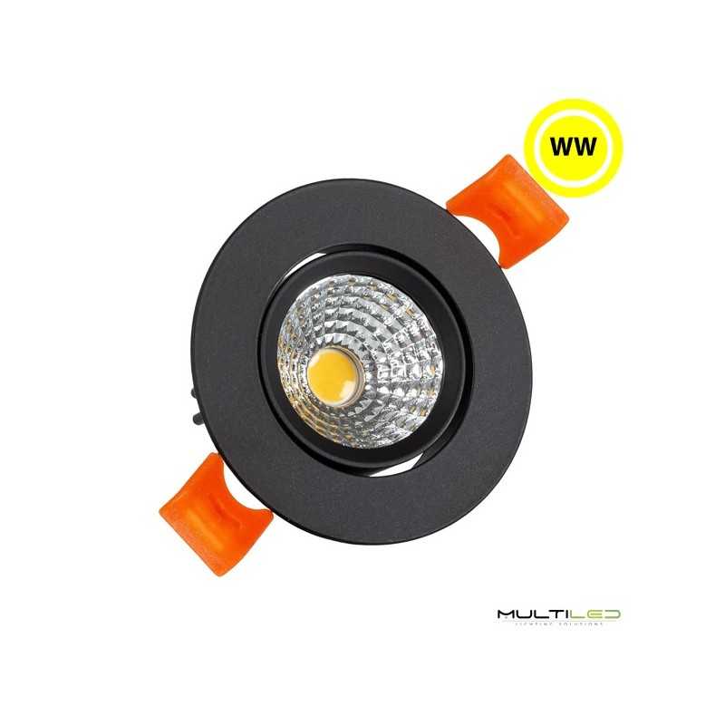 Empotrable Downlight Led Bulk 3W Negro Corte Ø55 mm Blanco Cálido 2700k