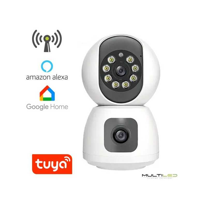 Camara IP Wifi Lente Dual IR 2MP x 2 PTZ , 350º SD Audio Autotracking Tuya App
