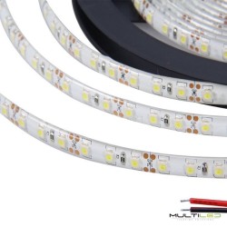 Tira led profesional SMD3528, 60Leds/Mt 8mm 4.8W/Metro IP65 12V Blanco Frío 6000k