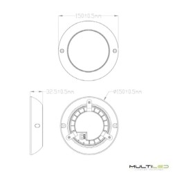 Lampara Led Inox Mini 150mm 12W 12V RGB para piscinas instalación en superficie