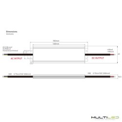 Fuente de alimentación de exterior 24V 100W IP67 Multiled