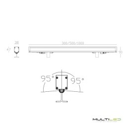 Bañador Led lineal wallwasher 1mt Philips UniStrip G4 BCP382 36LED 40K 24V A2 L100 3000k