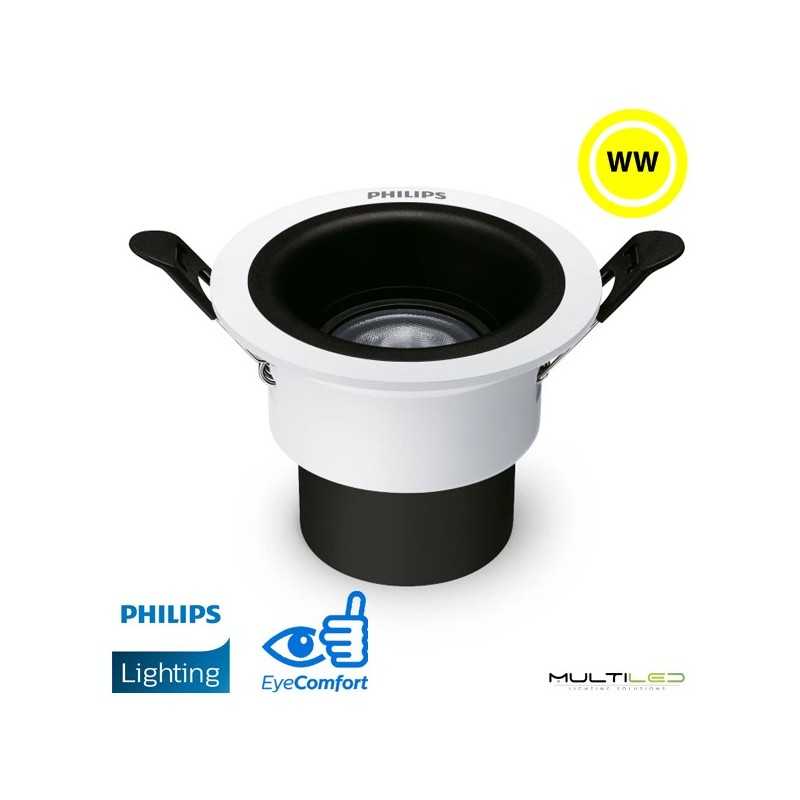 Empotrable Downlight Led 7W Philips RS280 RC Rd D75 7W 30K 24D Corte Ø65 mm 3000k