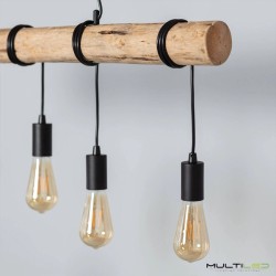 Lampara Colgante Vintage Modern de 5 cables negro E27 1000mm