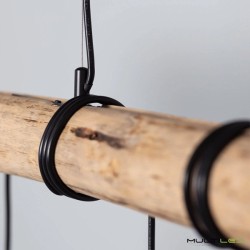 Lampara Colgante Vintage Modern de 5 cables negro E27 1000mm