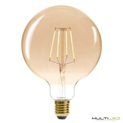 Bombilla Led Esferica G150 E27 Vintage Gold de Filamento 8.5W Blanco Super Cálido 1800k