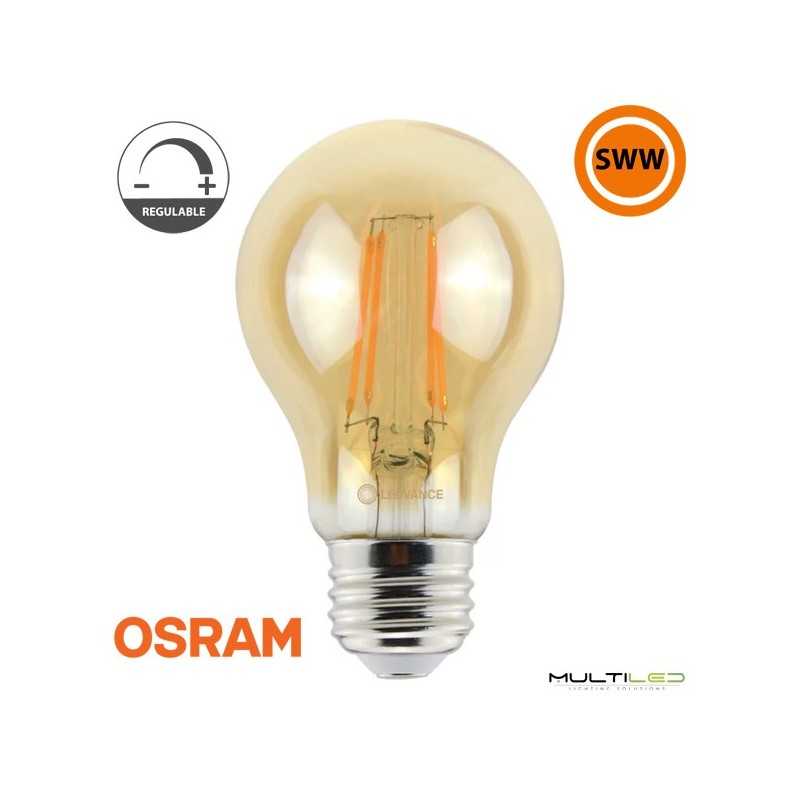 Bombilla Led Osram Vintage 1906 Clasic Dim A60 7W E27 Blanco Cálido 2500K (Regulable)