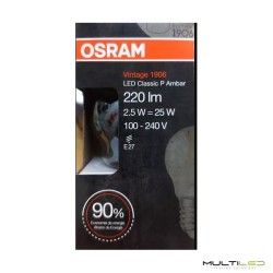 Bombilla Led Osram Vintage 1906 Clasic G45 2.5W E27 Blanco Cálido 2500K