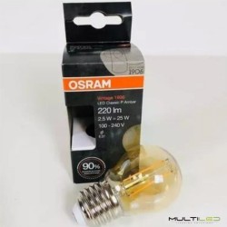 Bombilla Led Osram Vintage 1906 Clasic G45 2.5W E27 Blanco Cálido 2500K