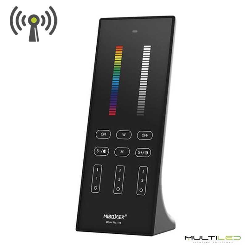 Mando a distancia Vertical de 3 zonas Miboxer RGB + CCT táctil RF 2.4ghz Negro