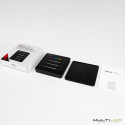Mando a distancia tipo panel de pared de 1 zona Miboxer para Tiras inteligentes SPI RGBW táctil RF 2.4ghz Negro