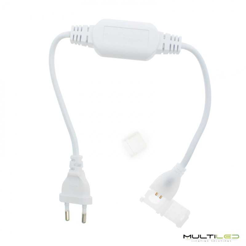 Cable adaptador clip rápido para tira Led AC220V 12mm con enchufe y rectificador