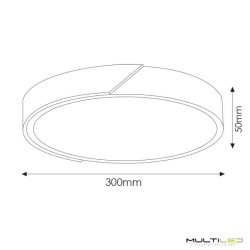 Plafón Downlight Led de superficie Madera/Negro Circular 300mm 24W CCT (3000K/4500K/6000K)