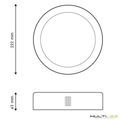 Plafón Downlight Led de superficie Sensor de movimiento 222mm 18W Blanco Neutro 4000k