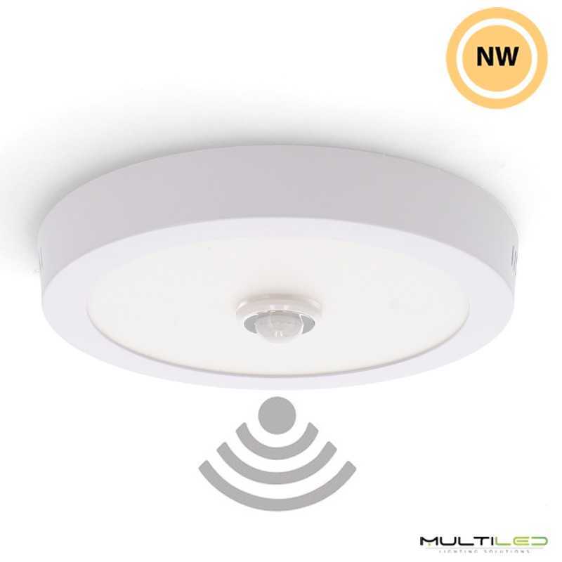 Plafón Downlight Led de superficie Sensor de movimiento 222mm 18W Blanco Neutro 4000k