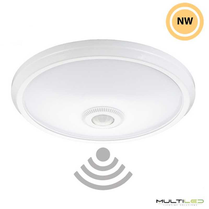 Plafón Downlight Led de superficie Sensor de movimiento 290mm 20W Blanco Neutro 4000k