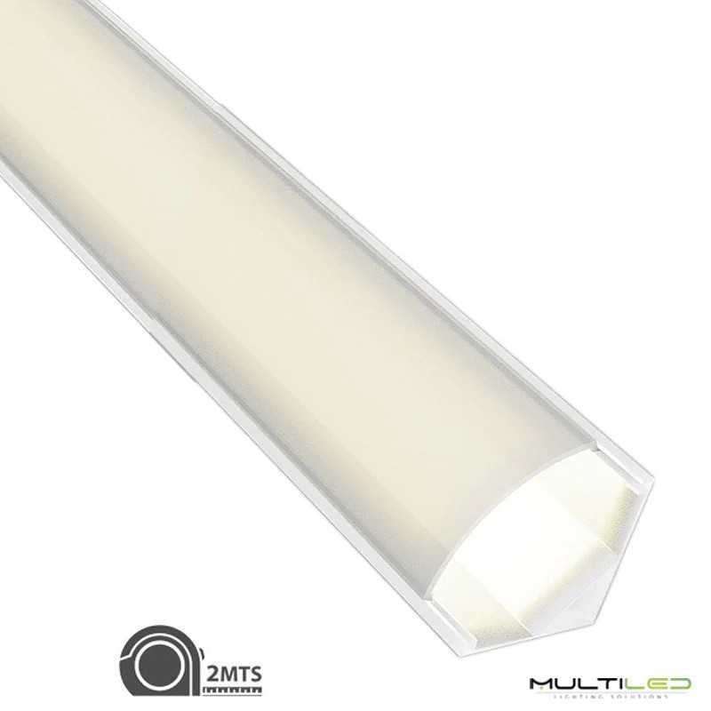 Perfil de aluminio para tira led de superficie, especial Angulo Esquina Anker 16*16mm (2mts) Lacado Blanco