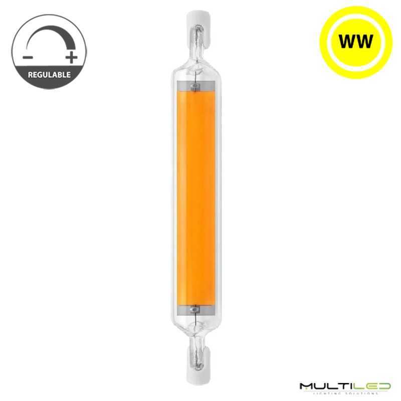 Bombilla LED R7S 360º 118mm Cristal 30W Blanco Cálido 3000k (Regulable)