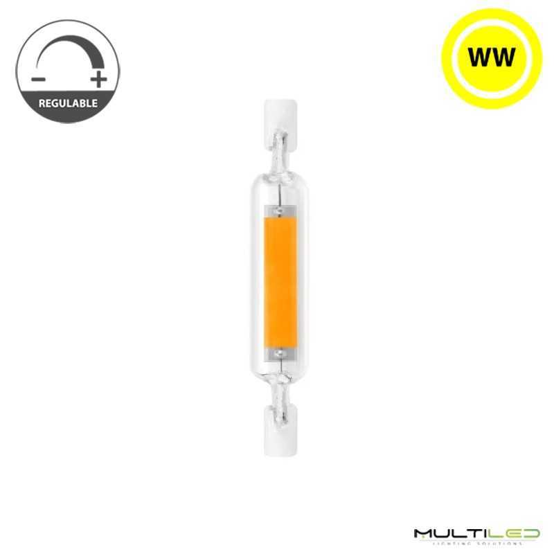 Bombilla LED R7S 360º 78mm Cristal 25W Blanco Cálido 3000k (Regulable)