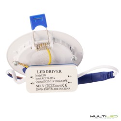 Panel Placa Led 5W Downlight Extraplano Circular Corte Ø70 mm Blanco Frío 6000k