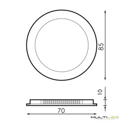 Panel Placa Led 5W Downlight Extraplano Circular Corte Ø70 mm Blanco Frío 6000k