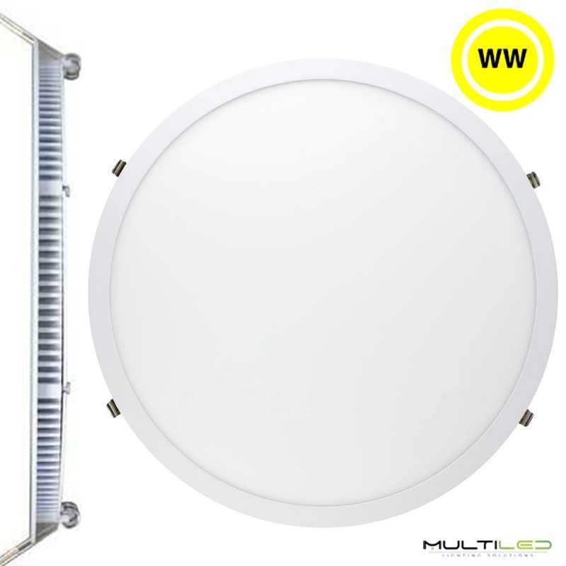 Panel Placa Led 48W Downlight Extraplano Circular Corte Ø580 mm Blanco Cálido 3000k