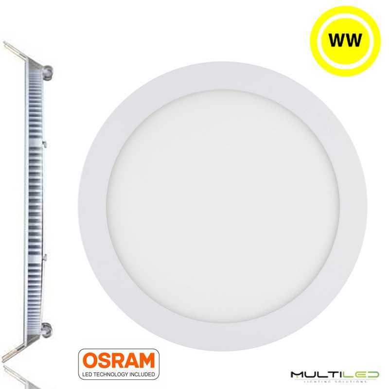 Panel Placa Led 15W Downlight Extraplano Circular Corte Ø170 mm Blanco Cálido 3000k