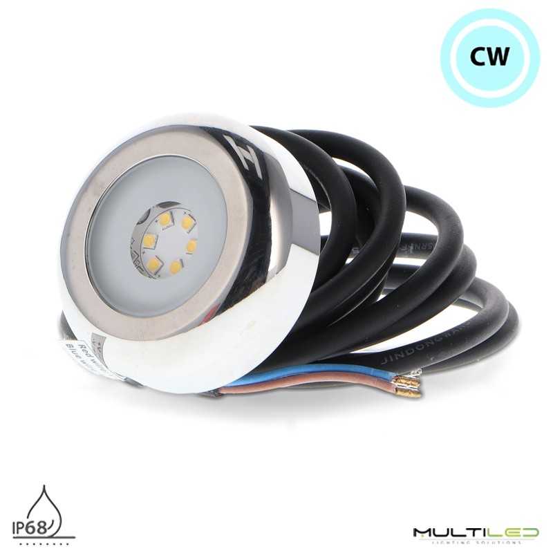 Lampara Led Allu Mini 62mm 7W 12V Blanco Frío 5000k para piscinas instalación en superficie