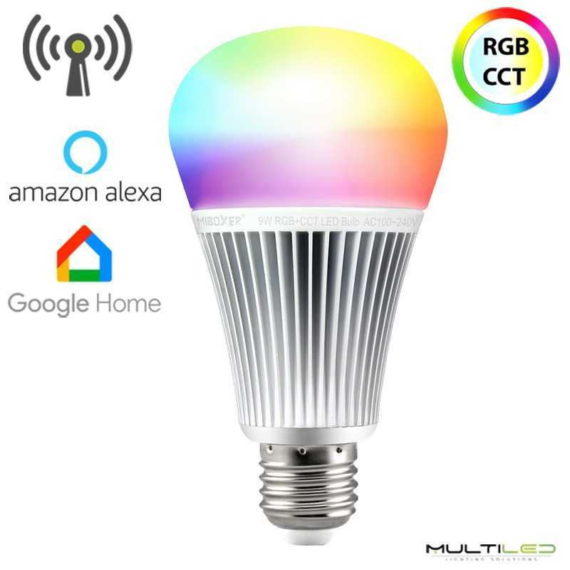 Bombilla Led Smart Wifi Miboxer 9W CCT + RGB 2700-6000k Compatible con Alexa y google home