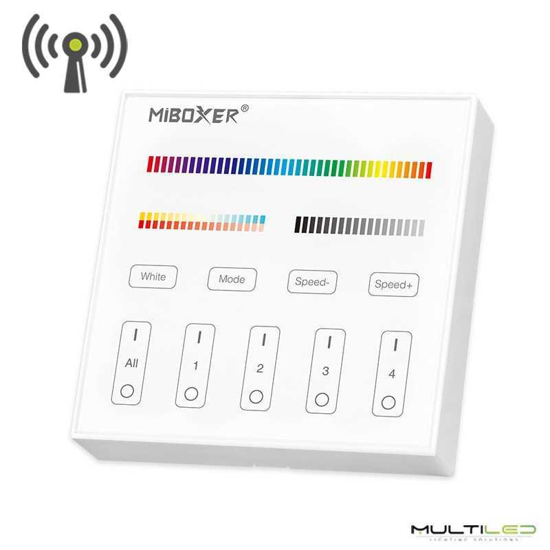 Mando a distancia tipo panel de pared de 4 zonas Miboxer RGB/CCT táctil RF 2.4ghz