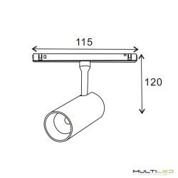 Foco de carril Led Magnético 16mm 20W Osram 36º 48V Blanco Cálido 3000K