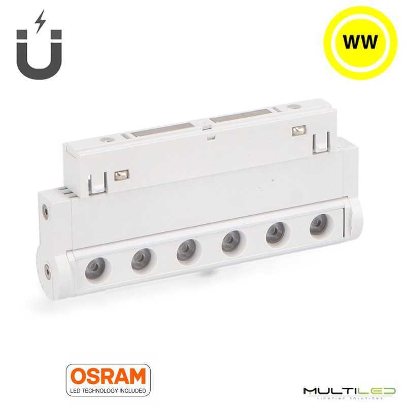Foco de carril Lineal Led Magnético 16mm 6W Osram 36º 48V Blanco Cálido 3000K